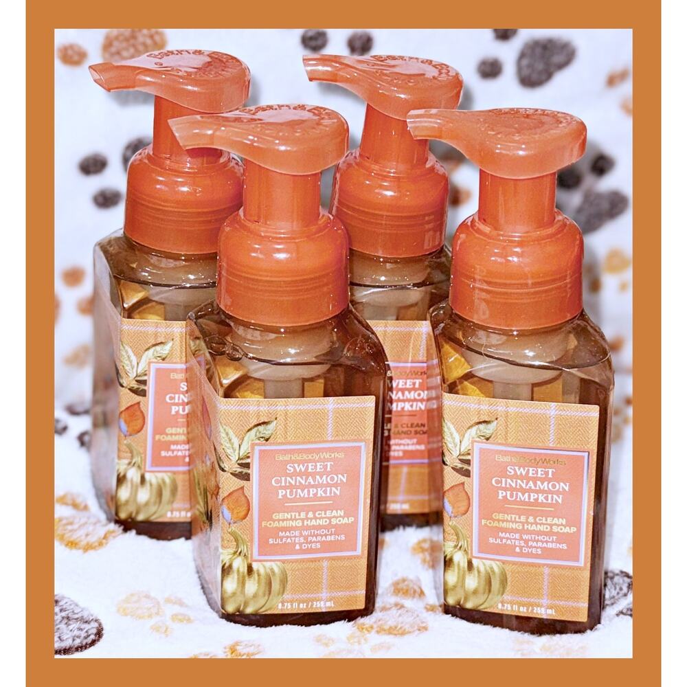 Bath & Body Works Sweet Cinnamon Pumpkin Gentle Clean Foaming Hand Soap x4